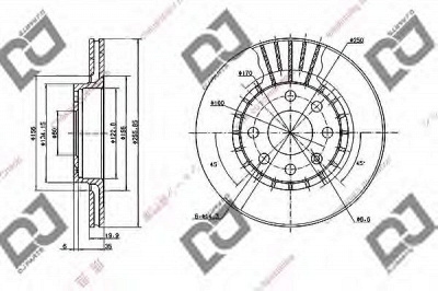 DJ PARTS bd1980 -  Тормозной диск